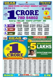 Dear Lottery Result Today 6pm 29/04/20223 Nagaland State lottery result pdf