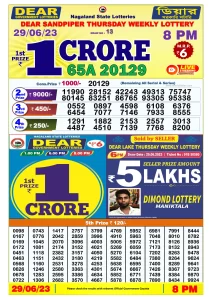 Lottery Sambad Live Result 8pm 29/06/2023 Evening Nagaland State Lottery Result Pdf Download