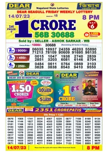 Lottery Sambad Live Result 8pm 14/07/2023 Evening Nagaland State Lottery Result Pdf Download